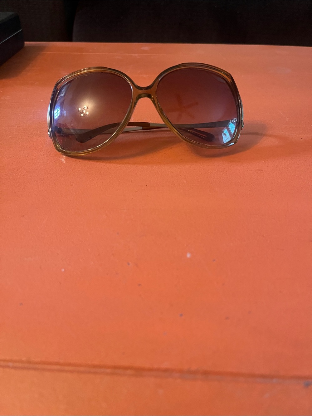 Vogue Oversized Brown Gradient Women's Sunglasses